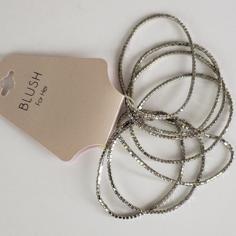 Silver Rhinstone Bracelets Set!